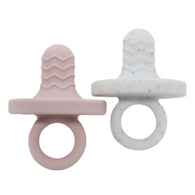 Siliteethe Jouets-dentition en silicone rose/gris rêveur