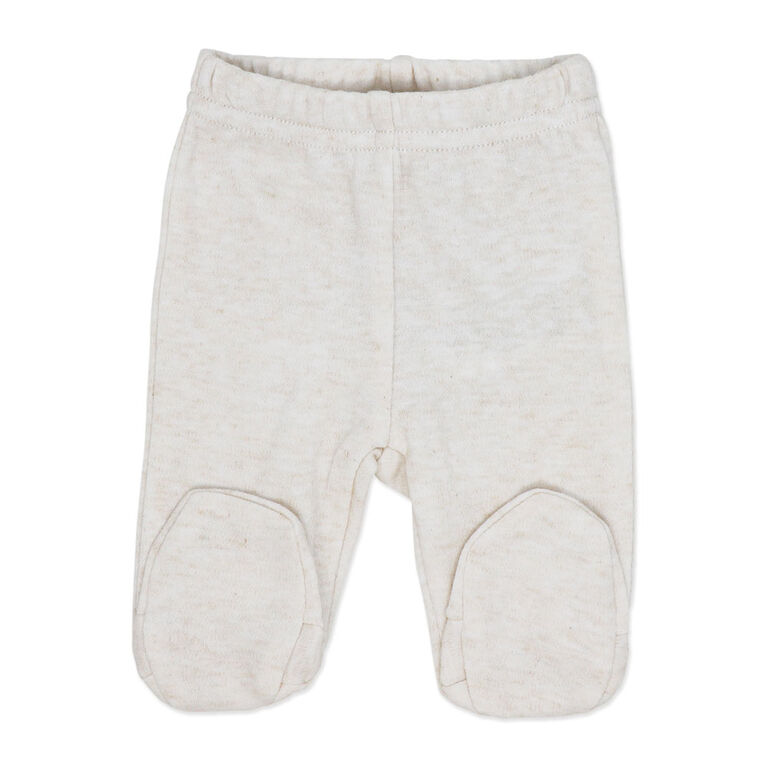 Naturelle 2 Piece Footed Pant Set: Beige