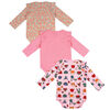 earth by art & eden - Amy Bodysuit- 3-Pack L/S Bodysuit - Pink Multi, 6 Months