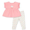 Koala Baby Strawberries Rolled Sleeve Top/Legging 2 Piece Set, 3-6 Months