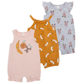 Pl Baby-Baby 3 Pack Romper Knit Light Pink 6 Months