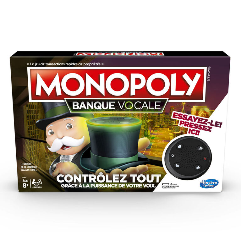 Jeu de société familial Monopoly Banque vocale - Édition française