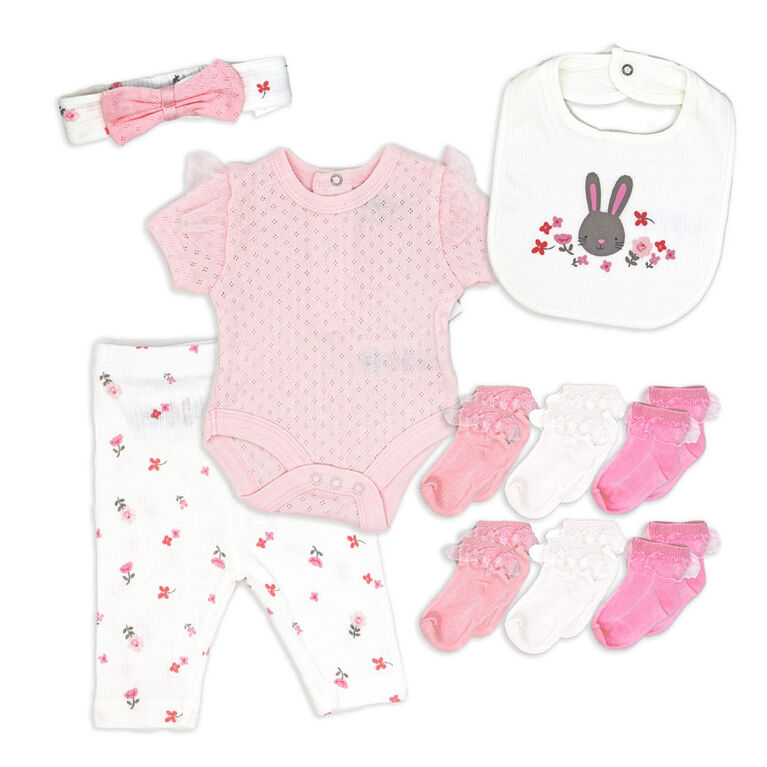 Lily & Jacks lapin rose 10 pi&egrave;ces ensemble 0-3M