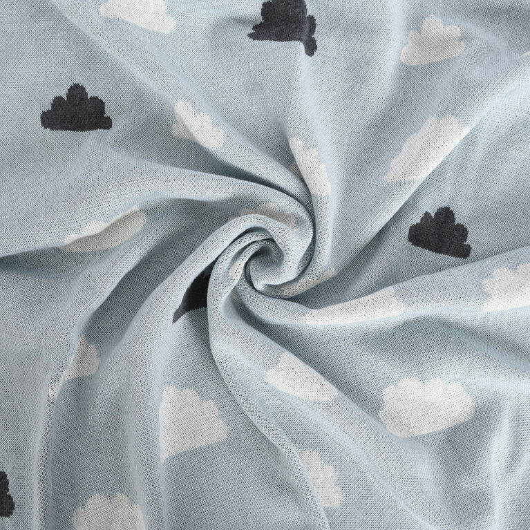 Baby's First by Nemcor Cotton Knit Baby Blanket, Clouds