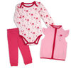 Baby Mode 3 Piece Pink Heart Vest Set 24M
