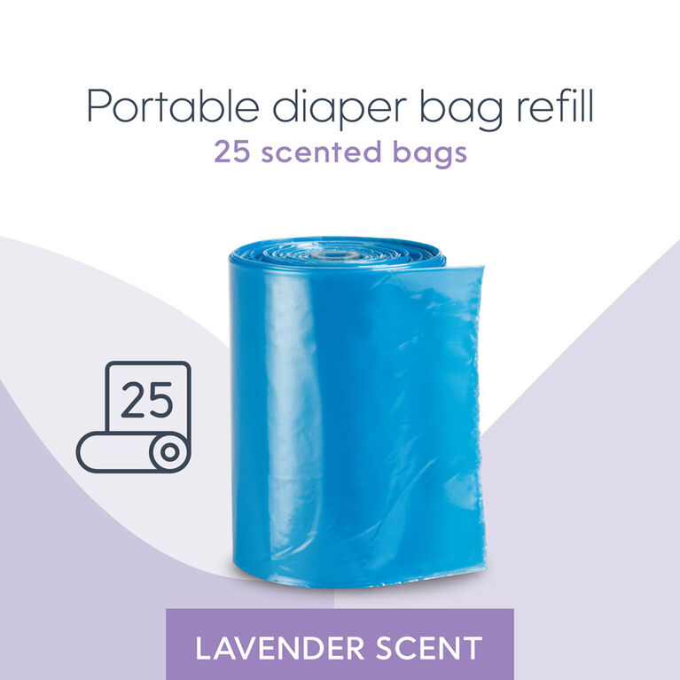 Recharge de sac à couches portable Diaper Genie, 25 sacs.