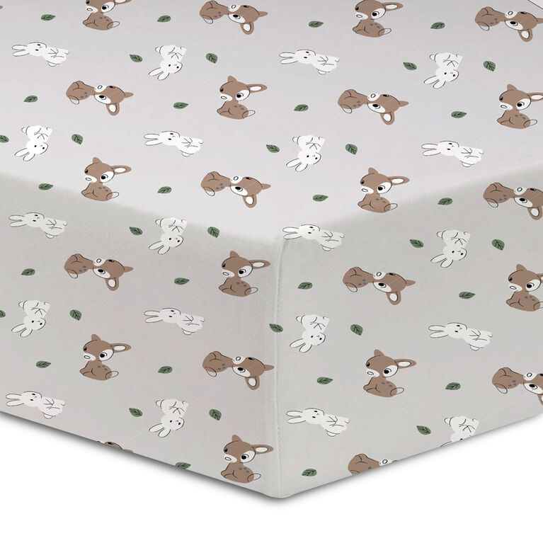 Koala Baby Lot de 1 drap en flanelle Motif lapin des bois