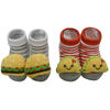 So Dorable 2 Pack Rattle Booties With 3D Icons -  Burgers / Tacos 0-12M