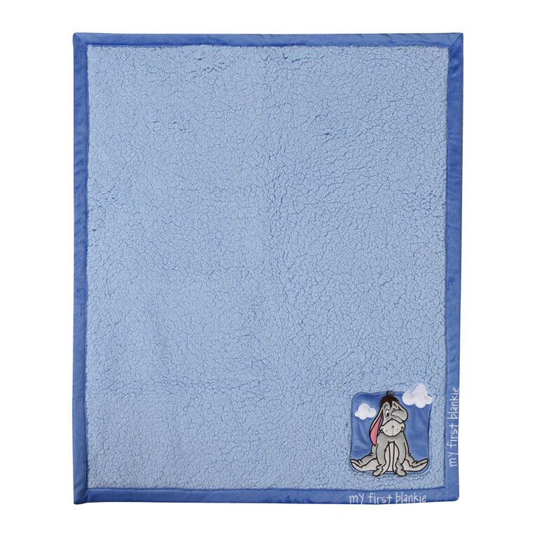 Disney Winnie the Pooh My First Blankie Sherpa Blanket, Blue