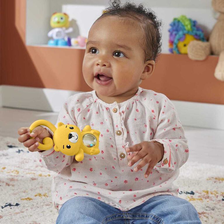 Fisher-Price Léopard hochet, jouet sensoriel pour nouveau-né et bébé
