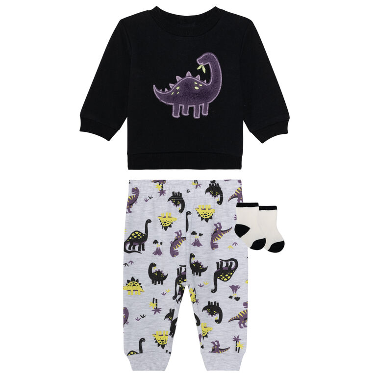 PL Baby Ensemble De Jogging Noir Dino 