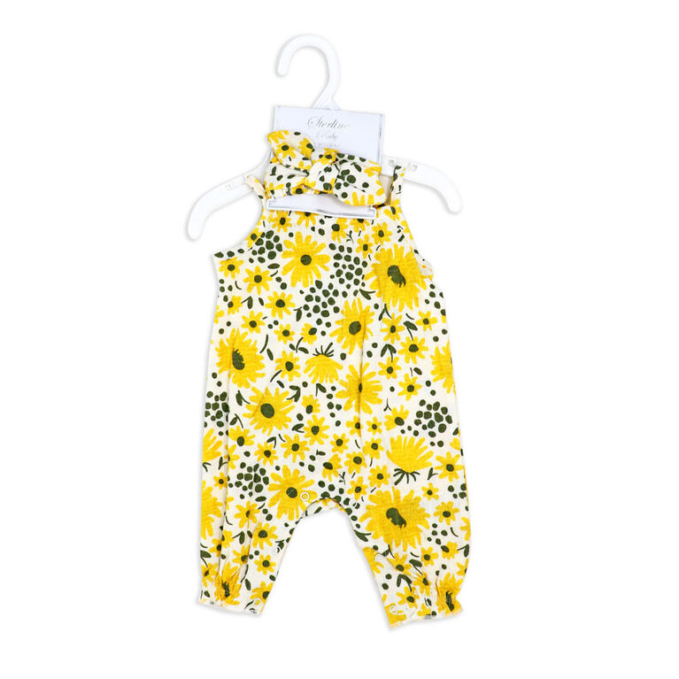 Sterling Baby girl jaune 2 pièces romper ensemble 9M