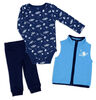 Baby Mode 3 Piece Vest Set: Navy Galaxy 12M