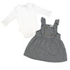 Baby Mode 2 Piece Ponte Cord Jumper Set: Cream Houndstooth 18M