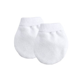 Kushies No-Scratch Mittens Flannel White