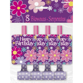 Birthday Blossoms Blowouts, 8 pieces - English Edition