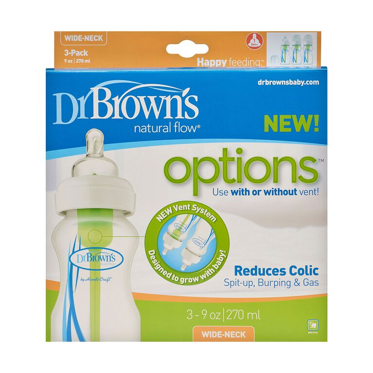 Dr. Brown's 3Pack 9oz Options WideNeck Bottle Babies R