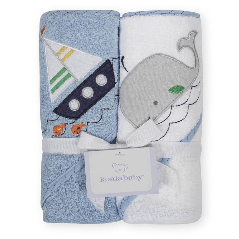 Capes de bains de Koala Baby paquet de 2 bleu.