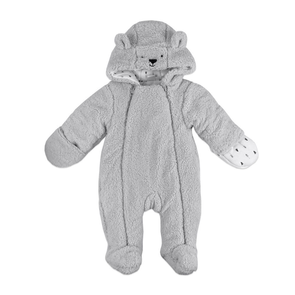 Rococo Sherpa Pramsuit Grey 3 6 Months