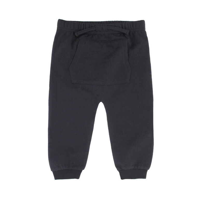 Koala Baby Boys Kangaroo Pocket Jogger - Black, 6 Months