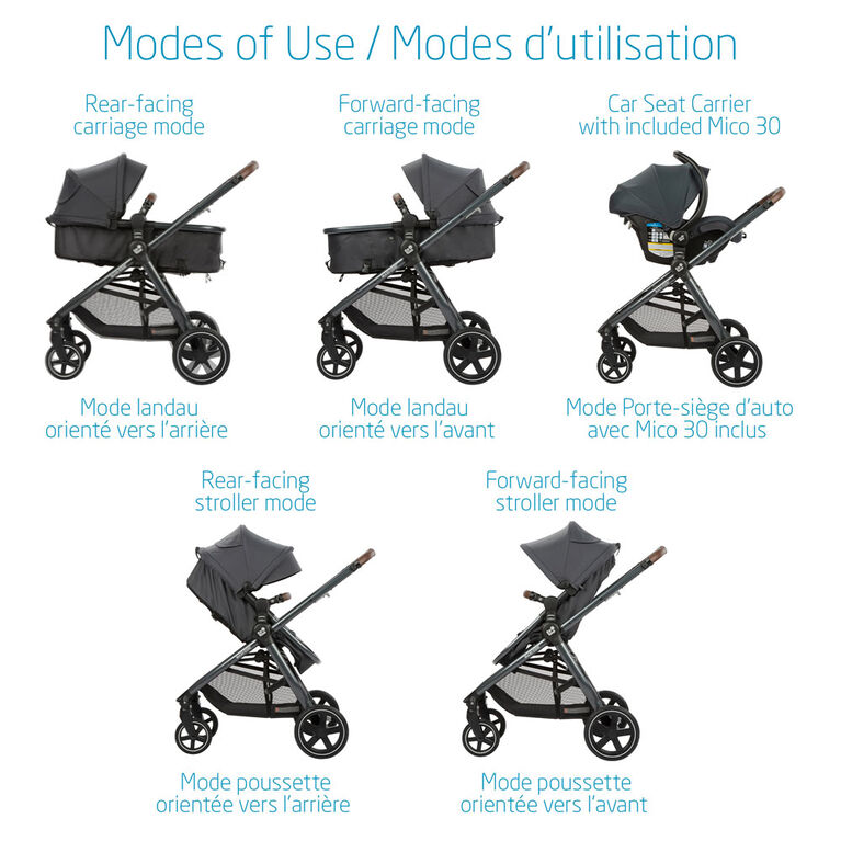 Maxi Cosi Zelia Max 5-in-1 Modular Travel System - Northern Grey