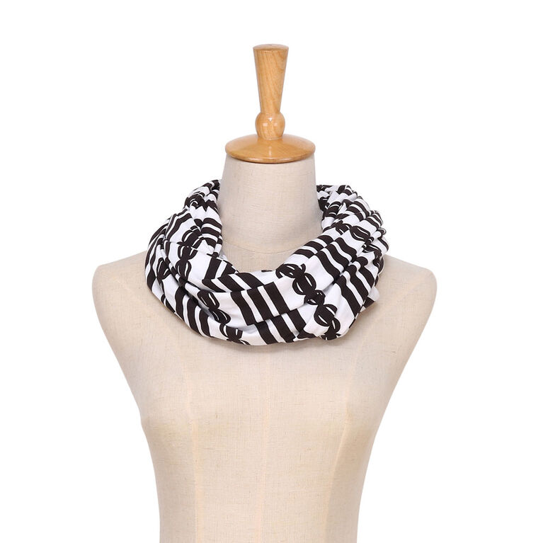 The Peanutshell 6-in-1 Nursing Poncho, Black and White Stripe