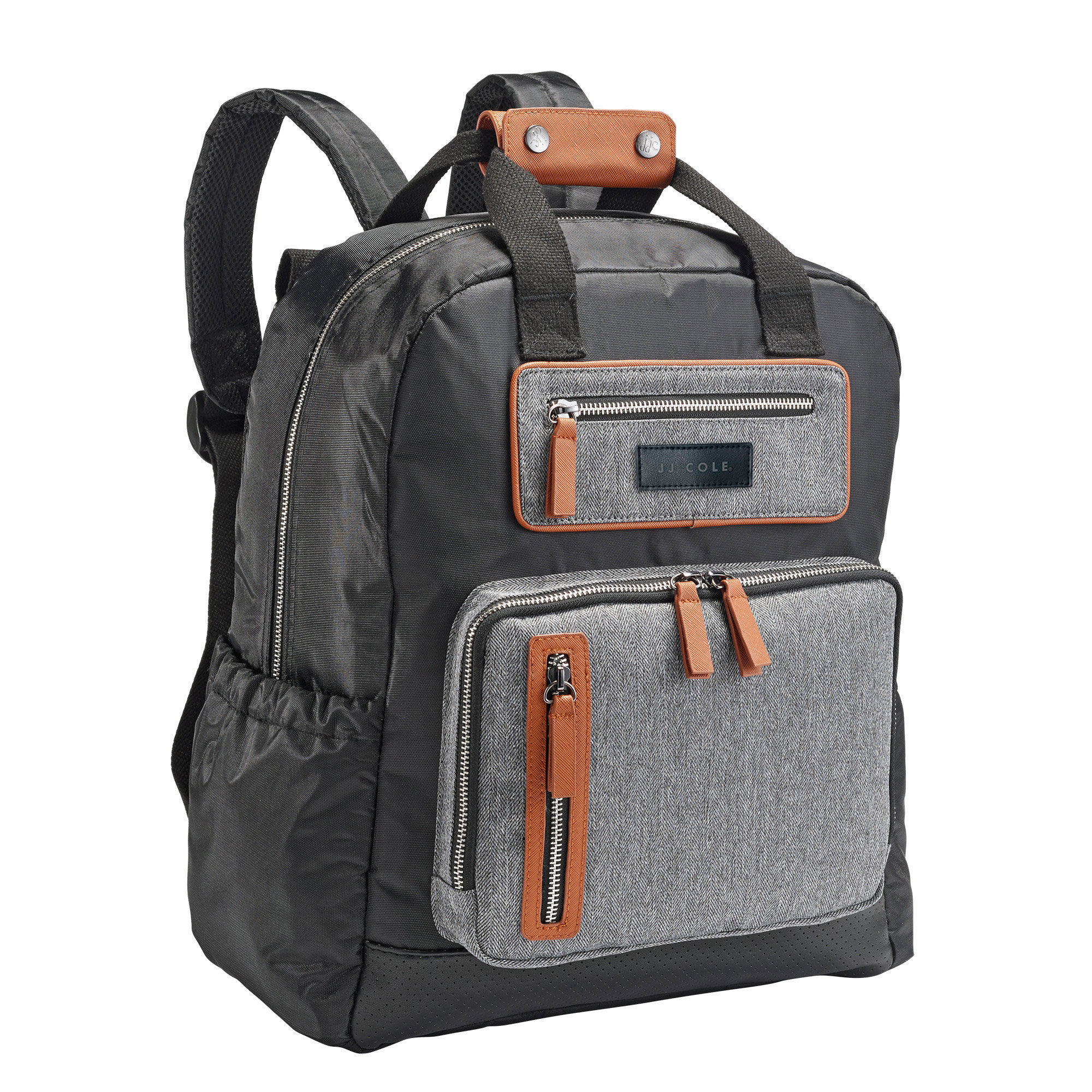 JJ Cole Papago Pack Backpack Diaper Bag Camel Herringbone