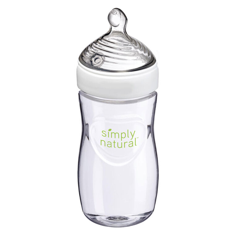 NUK Simply Natural Baby Bottle, 9 oz, 1 Pack, 1+ month
