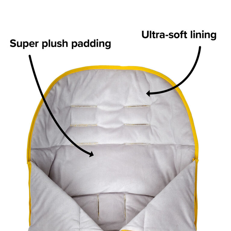 Diono All Weather Stroller Footmuff, Universal Fit from Baby to Toddler With Cozy Super Soft Padding, Weatherproof, Water Resistant Lining, Yellow Sulphur