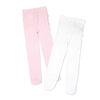 Baby Mode Signature Lot de 2 collants : rose et blanc, 2T-4T