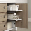 South Shore, Changing table with removable rim, drawers, and open storage - Pure White and Rustic Oak