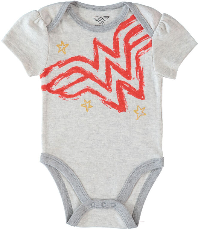 Wonder Woman Newborn 3 Pack Bodysuit 6-9M Red