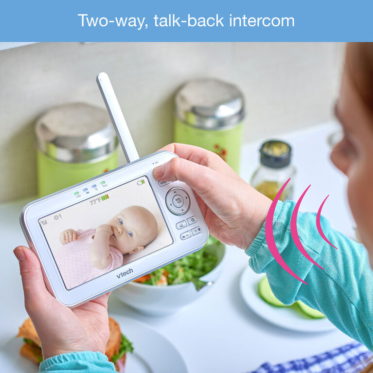 VTech VM5262 5 inch Digital Video Baby Monitor with Pan & Tilt Camera, Full Colour and Automatic Night Vision - White
