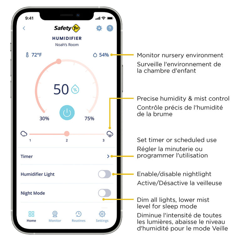 Safety 1st Smart Humidfier- Connected Home Collection (Alexa and Google Home Compatible)