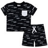 Pl Baby-Bébé  2Mcx  Ensemble Short Tricot Noir 6M