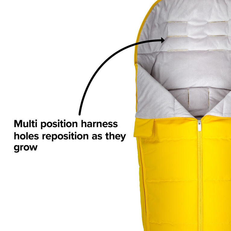 Diono All Weather Stroller Footmuff, Universal Fit from Baby to Toddler With Cozy Super Soft Padding, Weatherproof, Water Resistant Lining, Yellow Sulphur