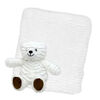 Baby Mode Signature Ridged Plush Toy with Blanket: White Bear