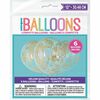 Clear Balloons with Gold Confetti 12", 6 pieces
