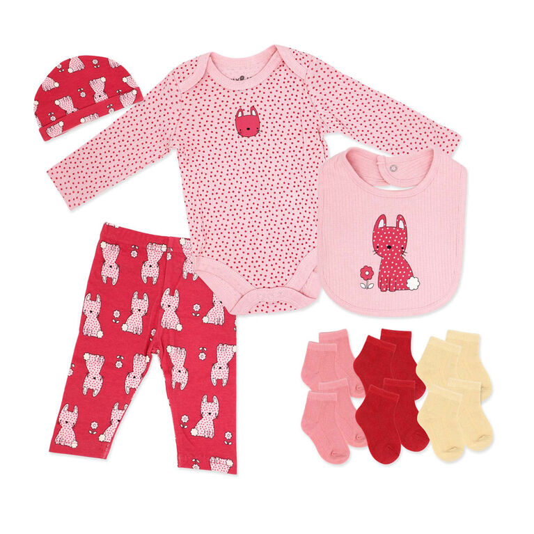 Lily & Jack Girl's 10 Piece Set: Pink Kitty Newborn
