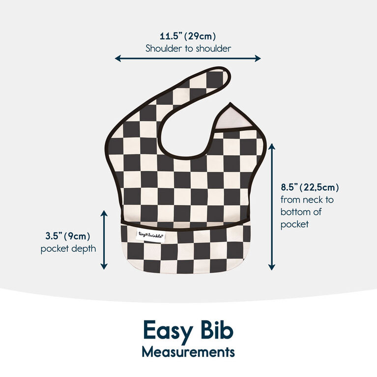 Tiny Twinkle - Mess Proof Easy Bib 3pk - Checkered Black, Blue, Green 6-24M