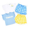 Lily & Jack 4 Piece Short Set: Blue & Yellow Bloom 18m
