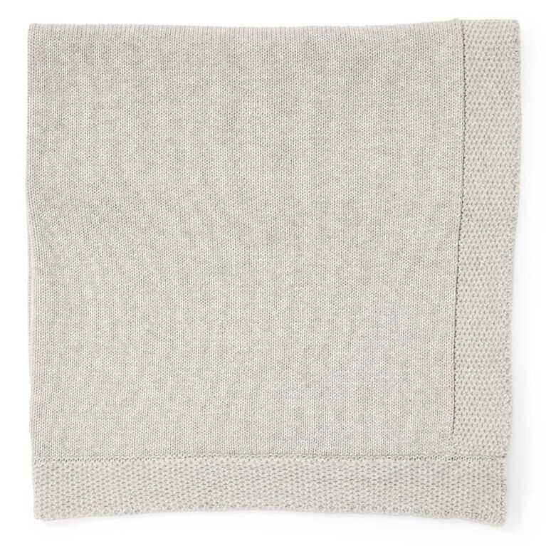 Baby Mode Signature Grey Knit Blanket with Border