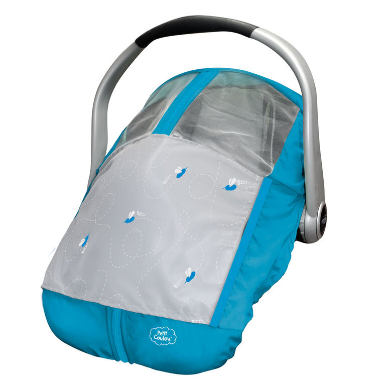 Petit Coulou Summer Car Seat Cover - Blue/Grey