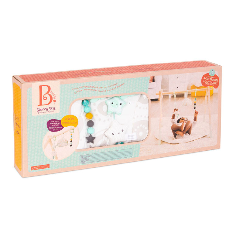 B. toys, Starry Sky, Wooden Baby Play Gym