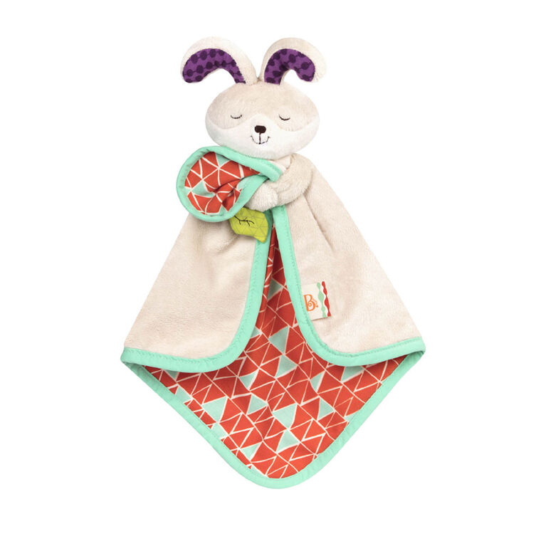 B. toys, B. Snugglies - Fluffy Bunz, Bunny Security Blanket