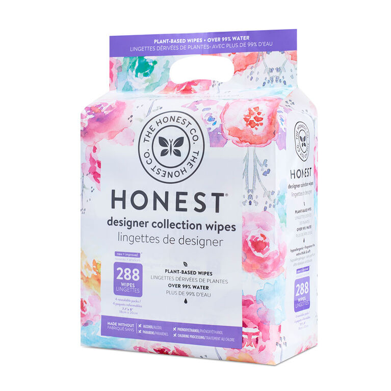 The Honest Company - Lingettes pour bébés - Fleur de rose - Nombre 288 - 3 paquets