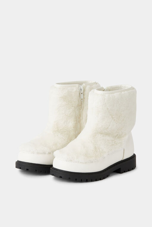 Animal Sherpa Boots Beige Size 7