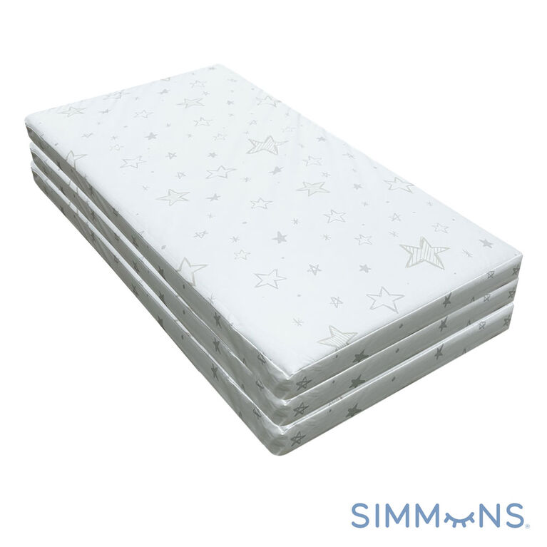Simmons Trifold Playpen Pad Whte with Stars
