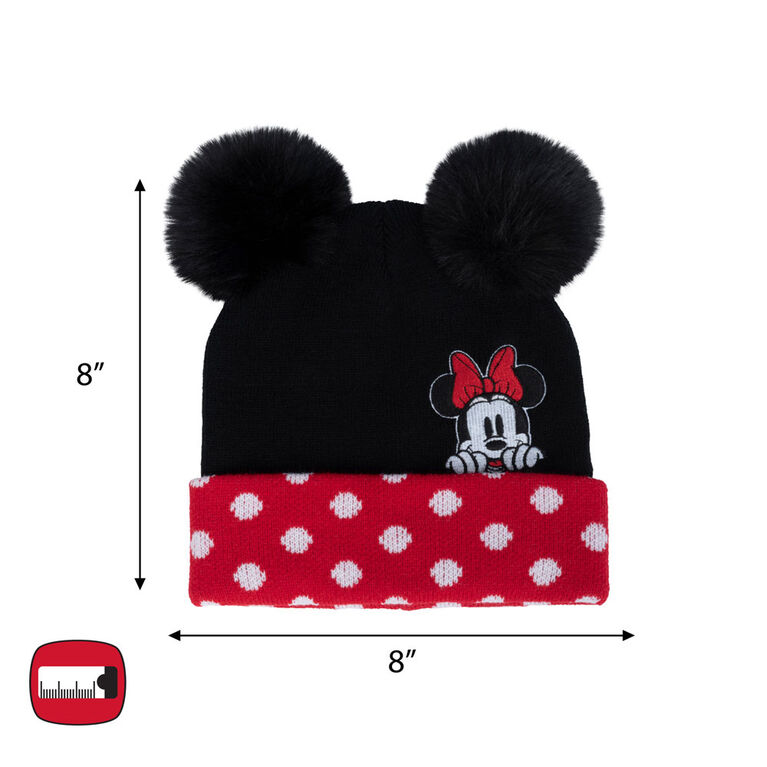 Disney Minnie Mouse 3D Cold Weather Hat Black, Red