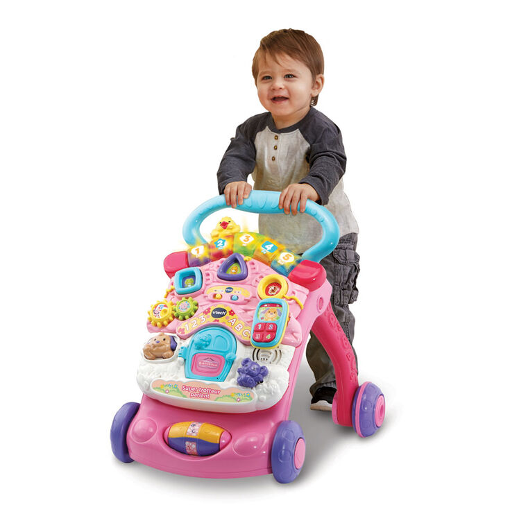 VTech - Trotteur bébé - Super Trotteur parlant 2 en 1 rose